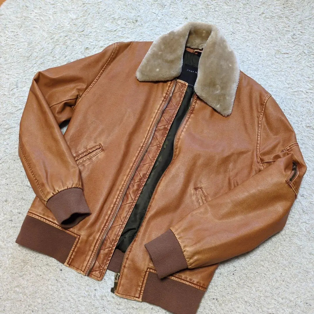 2-45 [Good condition] ZARA faux leather jacket G1