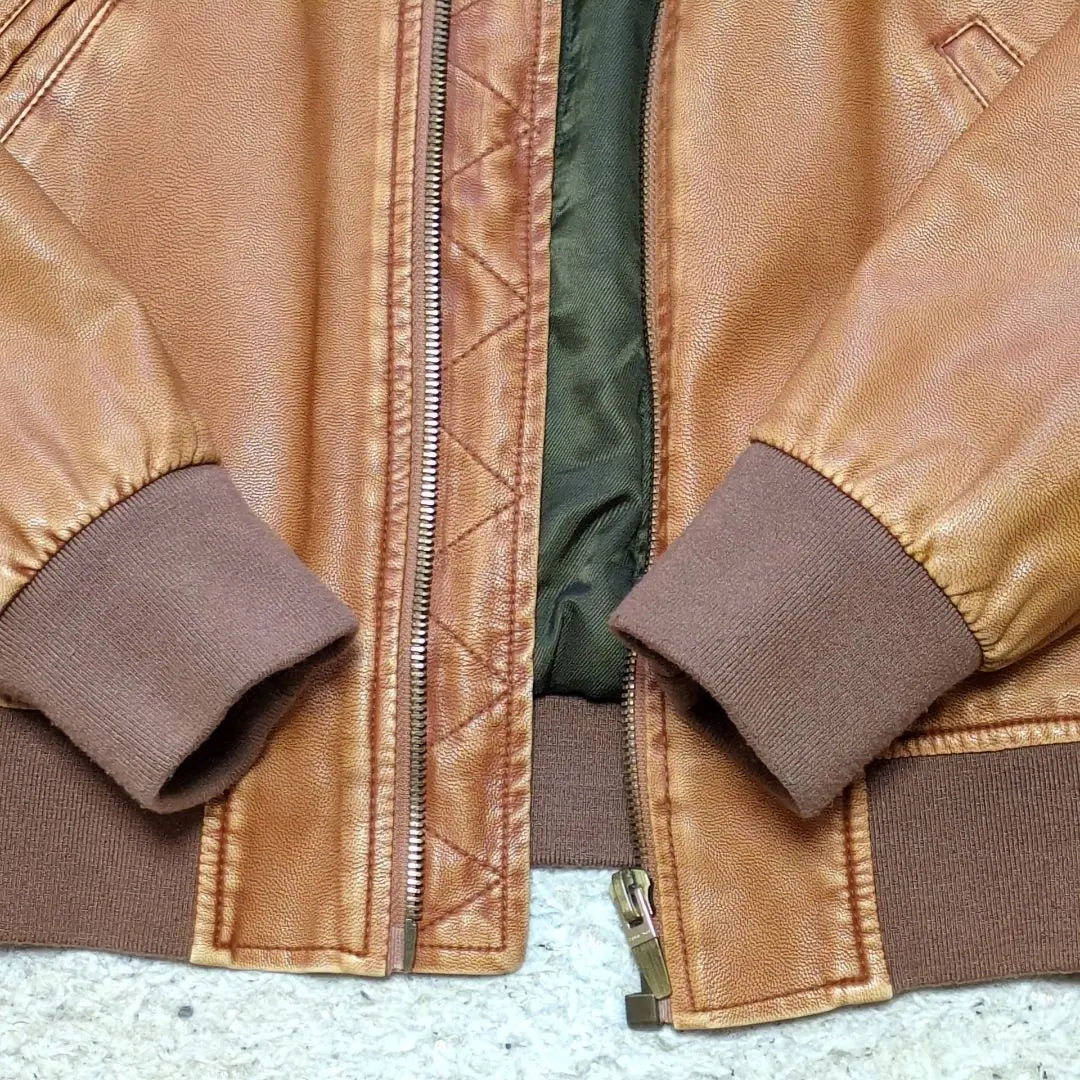 2-45 [Good condition] ZARA faux leather jacket G1