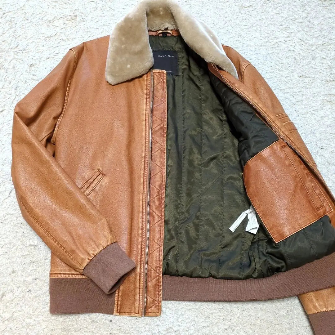 2-45 [Good condition] ZARA faux leather jacket G1