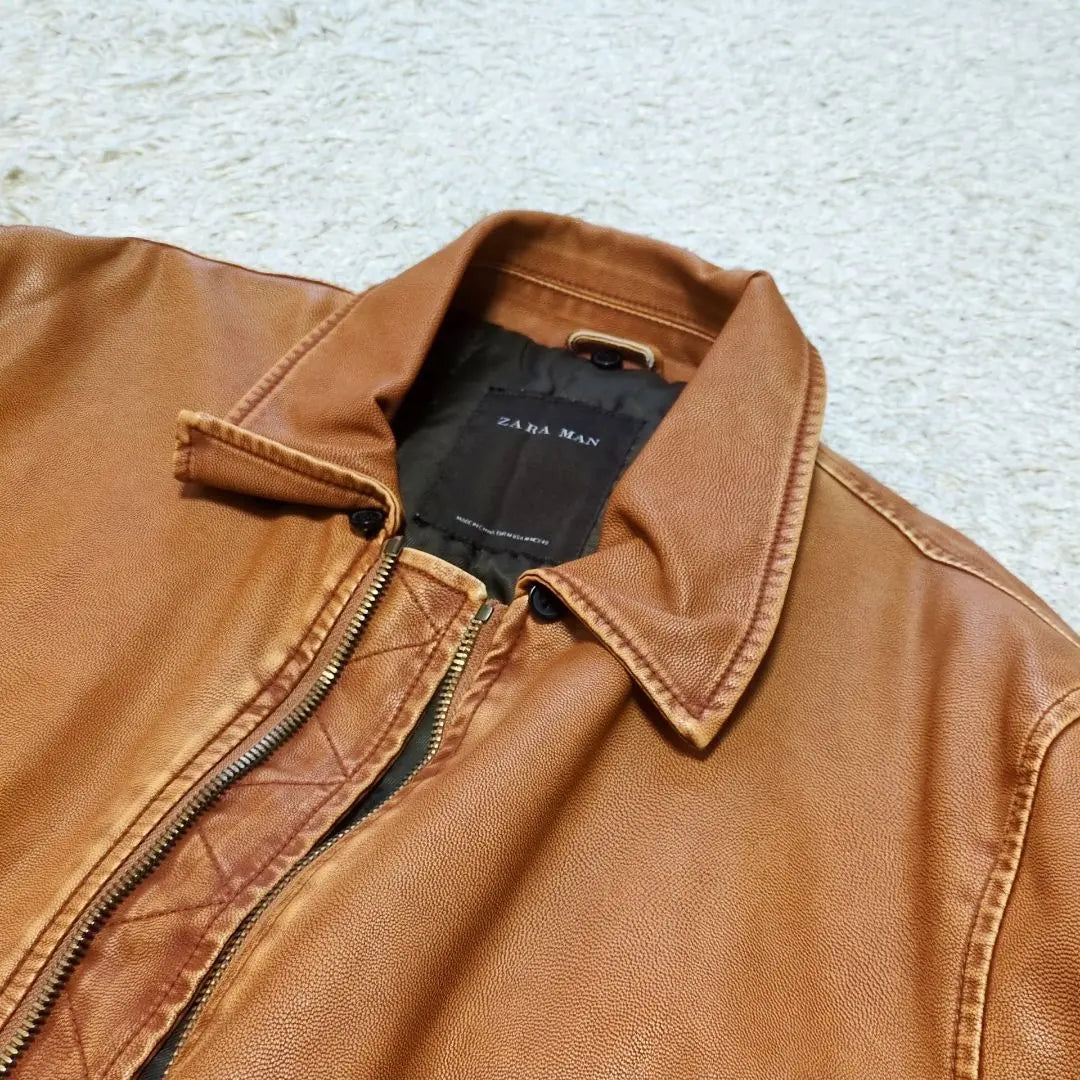 2-45 [Good condition] ZARA faux leather jacket G1