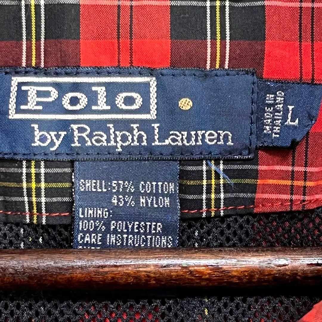 ★Rare Ralph Lauren swing top red check pattern yellow pony embroidery L