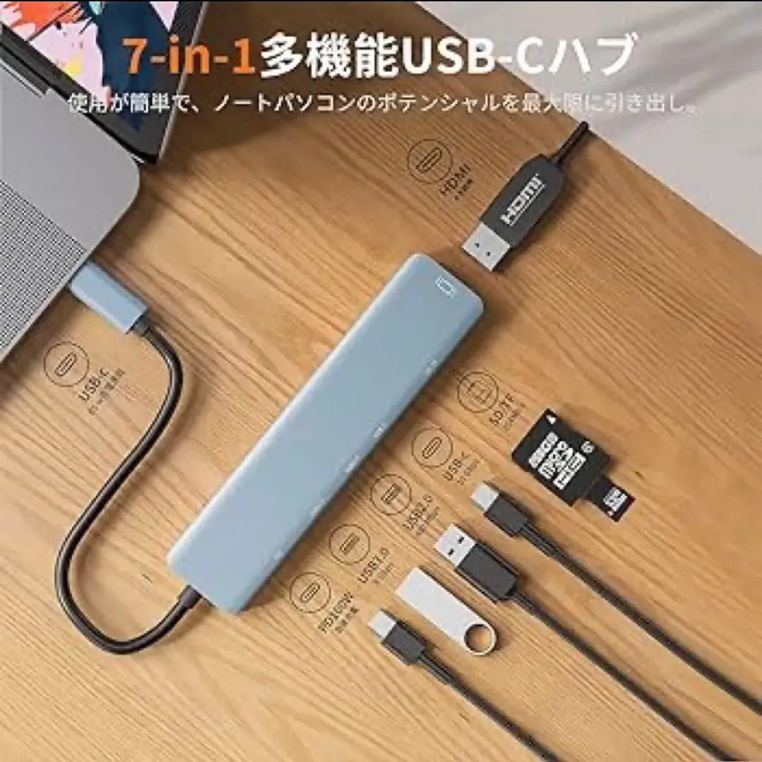 [Fast charging while data transfer] C-terminal hub multi-port high-speed MacBook