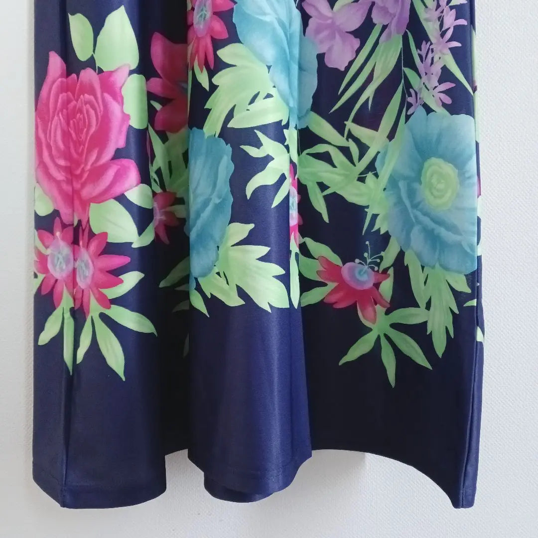 [DAMART] Vestido largo con mangas dolman, estampado floral, talla grande, talla holgada