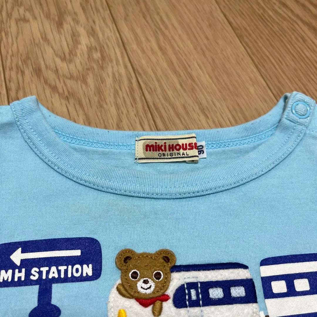 MIKI HOUSE Train Embroidery T-shirt 90cm