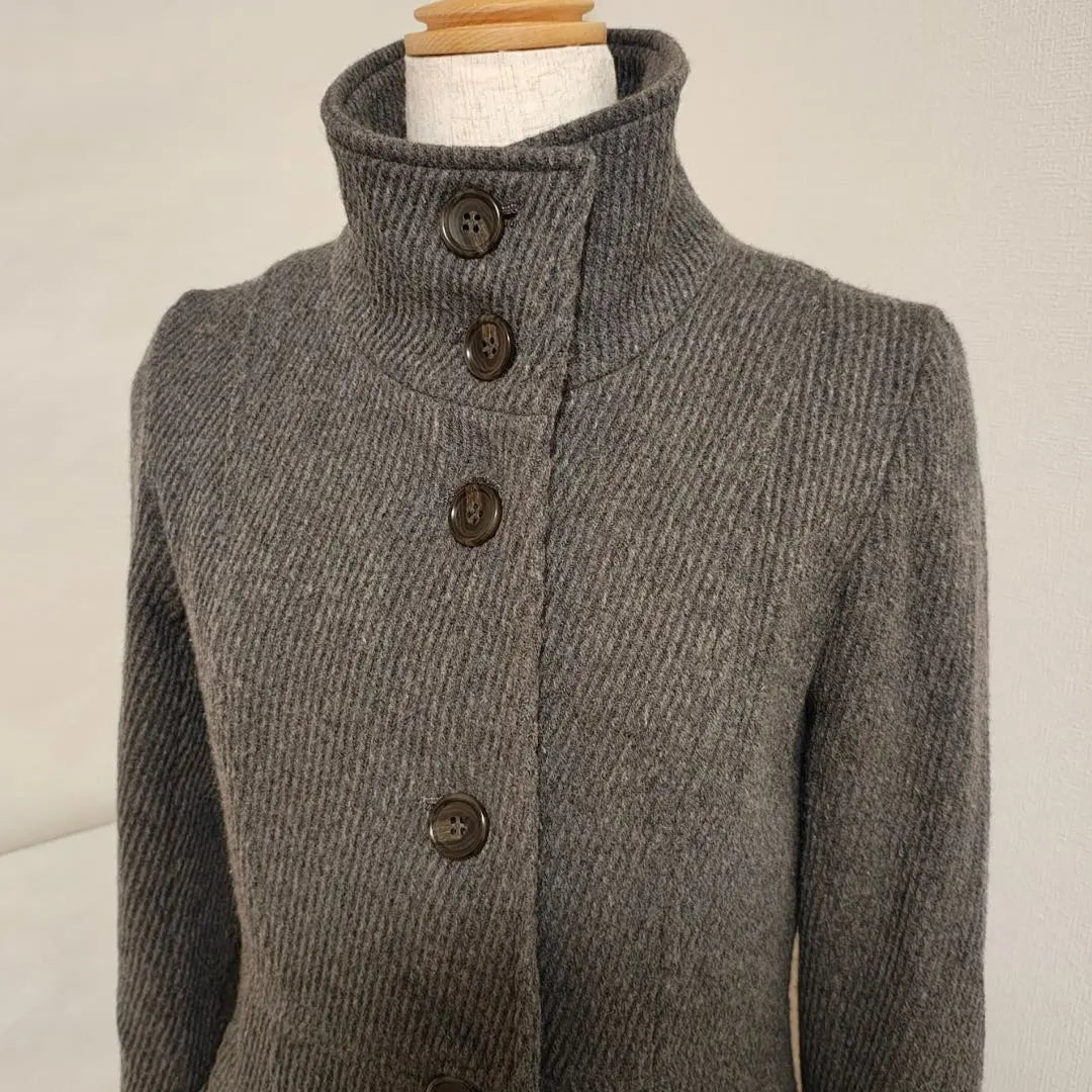 ★ Renny Kay Wool Angora Blend Stand Collar Big Button Stylish | ★ レニーケイ ウールアンゴラ混 スタンドカラー ビックボタン スタイリッシュ