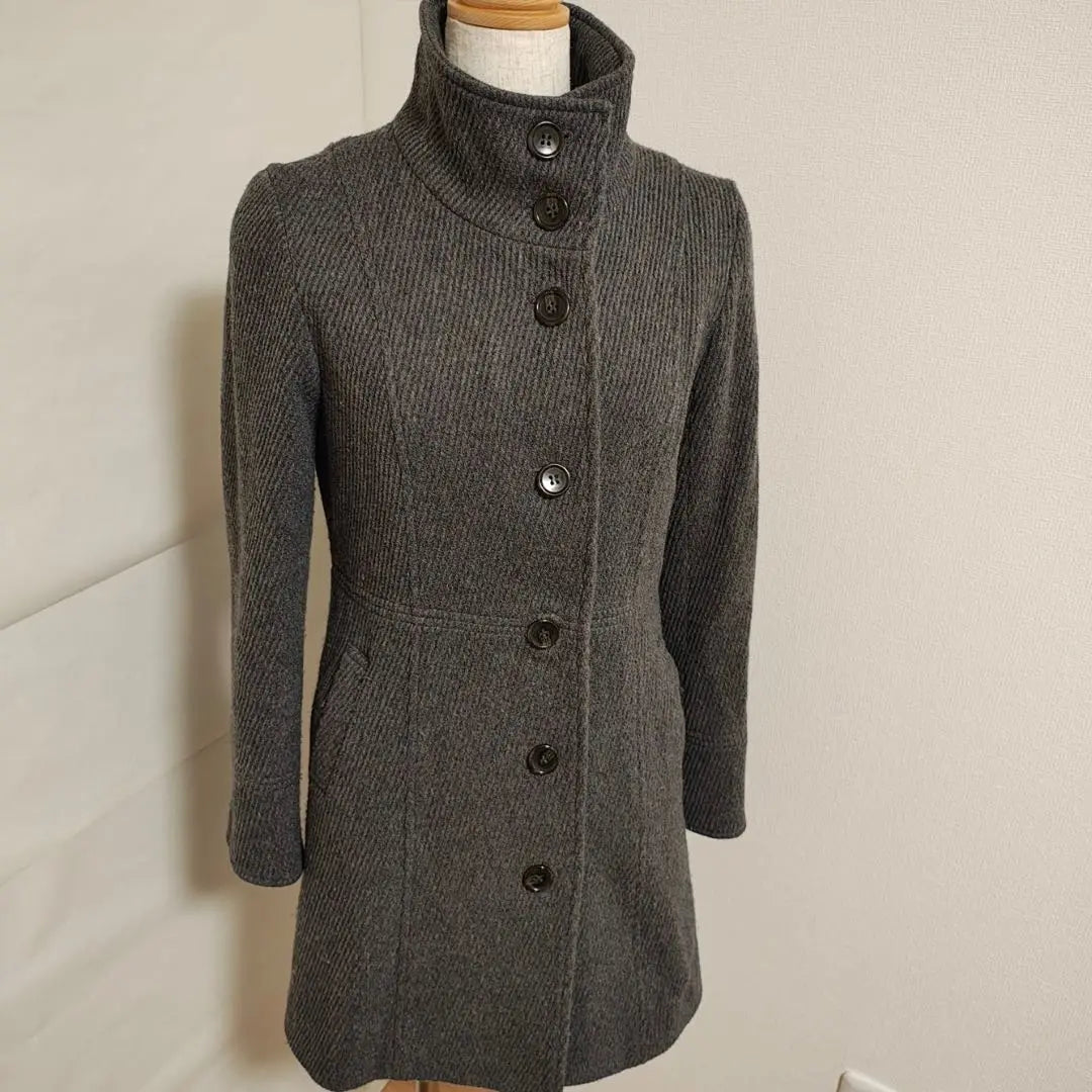 ★ Renny Kay Wool Angora Blend Stand Collar Big Button Stylish | ★ レニーケイ ウールアンゴラ混 スタンドカラー ビックボタン スタイリッシュ