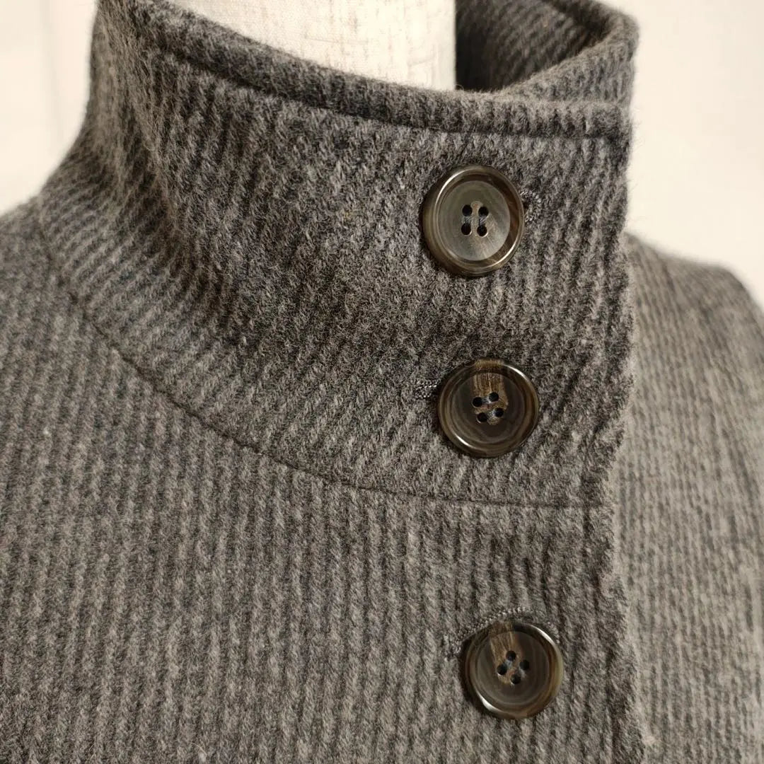 ★ Renny Kay Wool Angora Blend Stand Collar Big Button Stylish | ★ レニーケイ ウールアンゴラ混 スタンドカラー ビックボタン スタイリッシュ