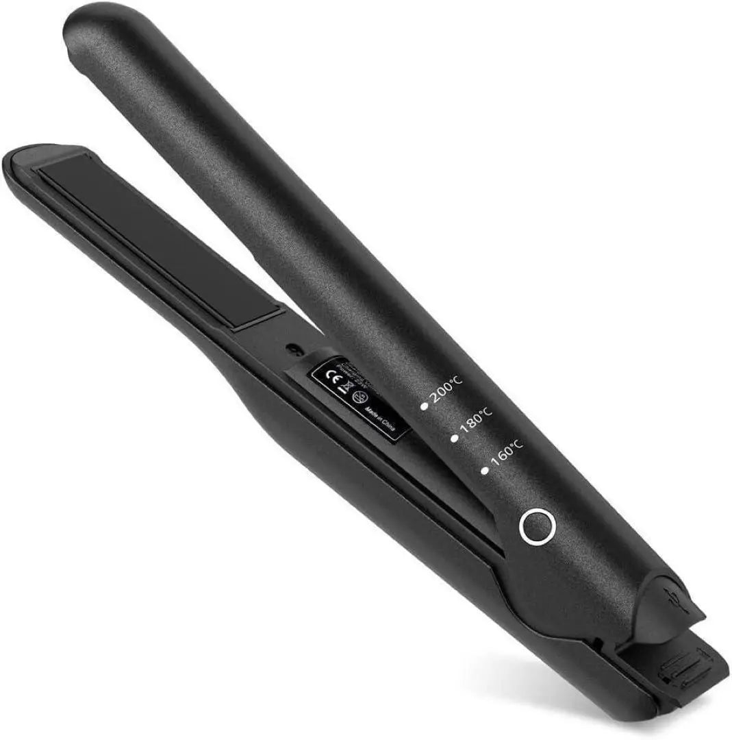 Cordless Hair Iron Mini Bangs Small 2-way Straight Curl Black