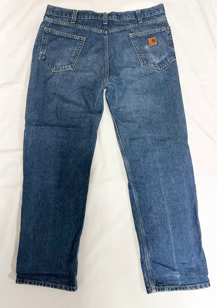 [Very popular] 90s Carhartt, leather logo extra thick wide denim pants