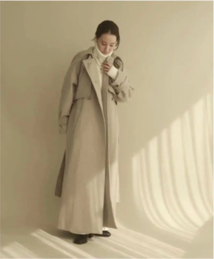 louren oversize wool trench coat oatmeal | louren oversize wool trench coat oatmeal