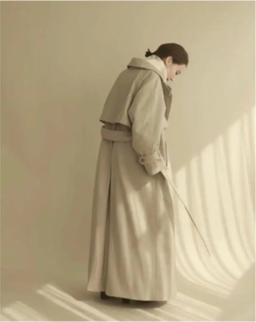 louren oversize wool trench coat oatmeal | louren oversize wool trench coat oatmeal