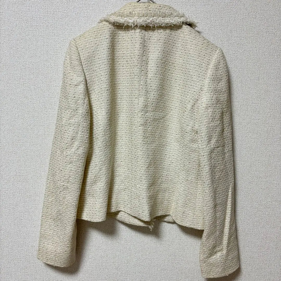 [Pierre Cardin] Tweed jacket ivory [No. 9] Beautiful and elegant