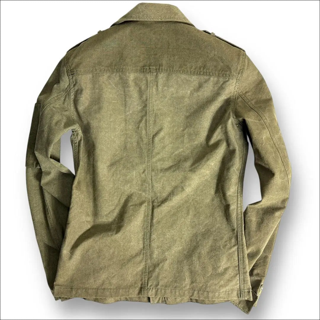 J3545 Beautiful condition Backlash US military tent military shirt blouson Khaki 2