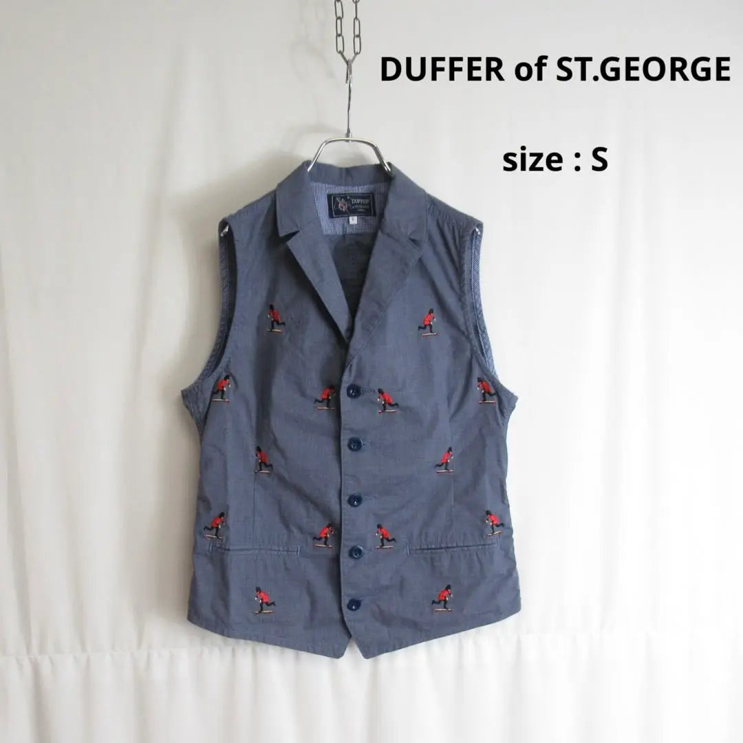 DUFFER of ST.GEORGE Embroidery Design Tailored Gilet Vest