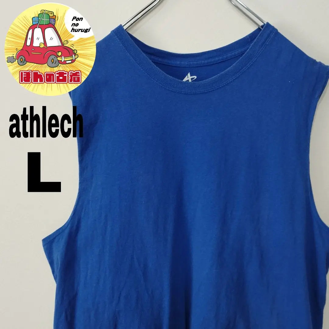 USA vintage clothing athletech sleeveless blue L