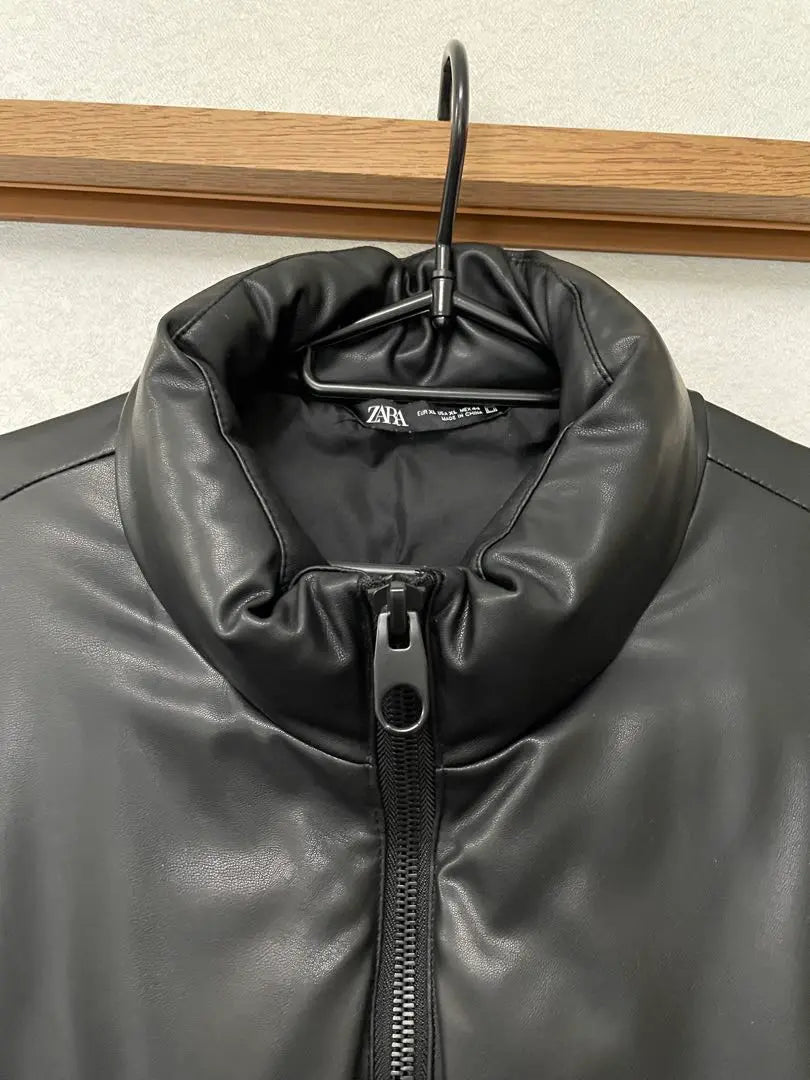 ZARA XL fake leather puff jacket