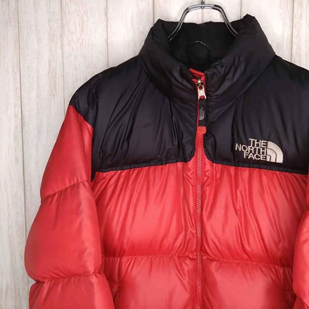 《Geki Rare》 North Face ☆ Nupus Down Jacket M Embroidery Red D51027