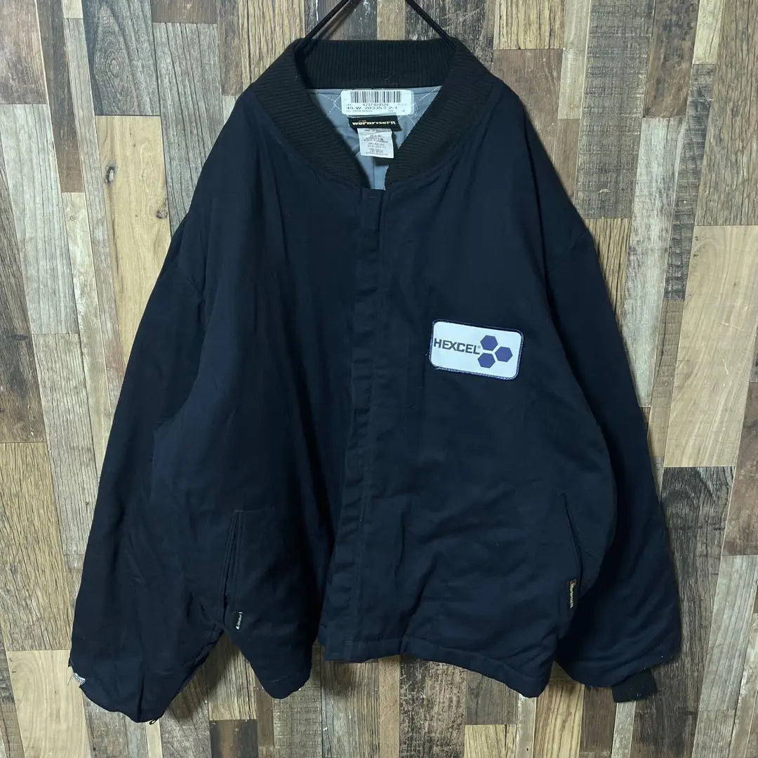 Blouson Work Men's Navy 2XL Patch Vintage Long Sleeve Jacket