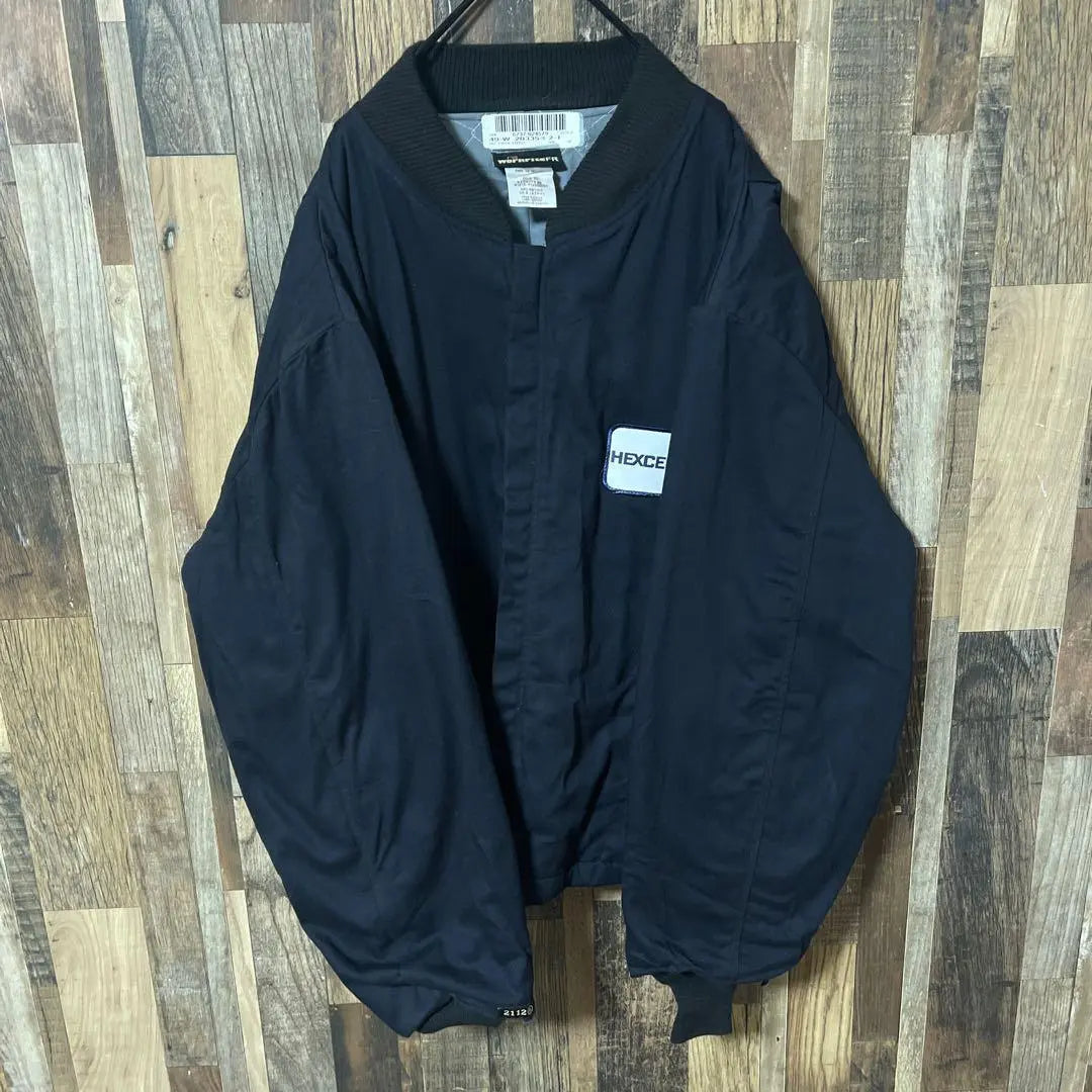 Blouson Work Men's Navy 2XL Patch Vintage Long Sleeve Jacket