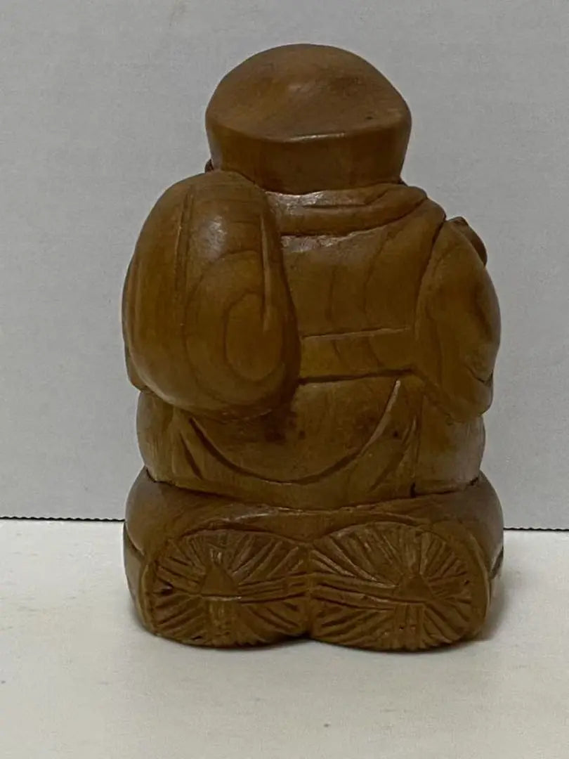 Daikoku Wooden Carving Seven Lucky Gods Figurine Image Buddha Vegetable Fortune | 大黒様木彫り七福神 置物縁起物仏像 招福 開運