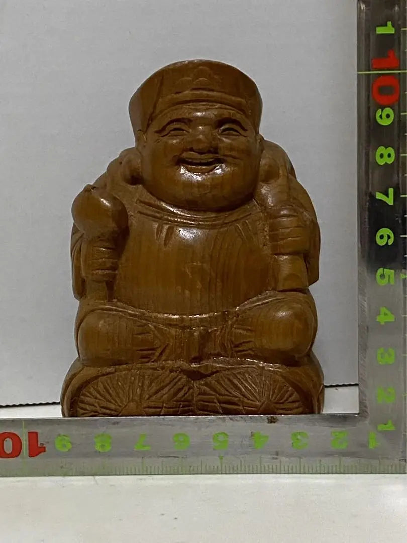 Daikoku Wooden Carving Seven Lucky Gods Figurine Image Buddha Vegetable Fortune | 大黒様木彫り七福神 置物縁起物仏像 招福 開運