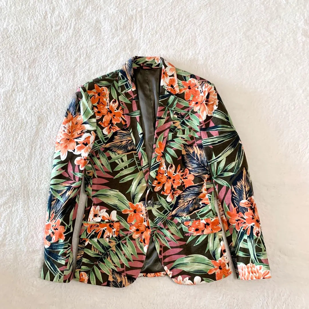 ZARA MAN Botanical Pattern Tailored Jacket 1 Button M Size