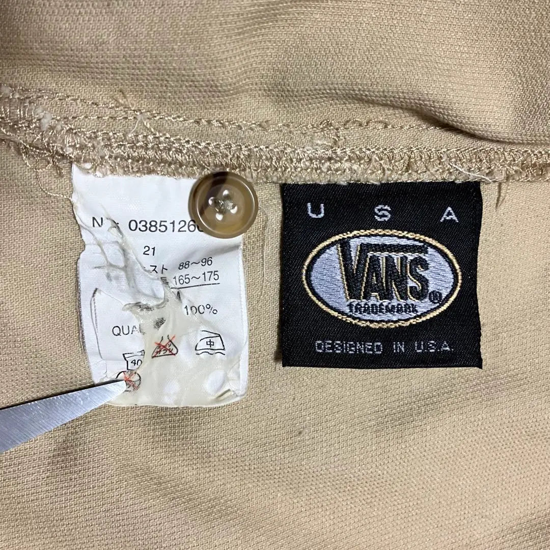 {Good condition, valuable} 90s vans vans work shirt M beige y2k | 《状態良美品貴重》90sバンズvansワークシャツMベージュy2k