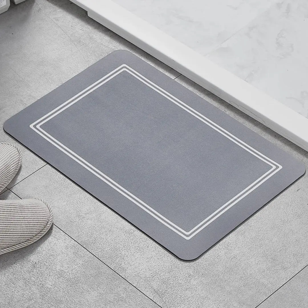 Alfombra de baño lavable suave, gris, 40x60cm, recortable