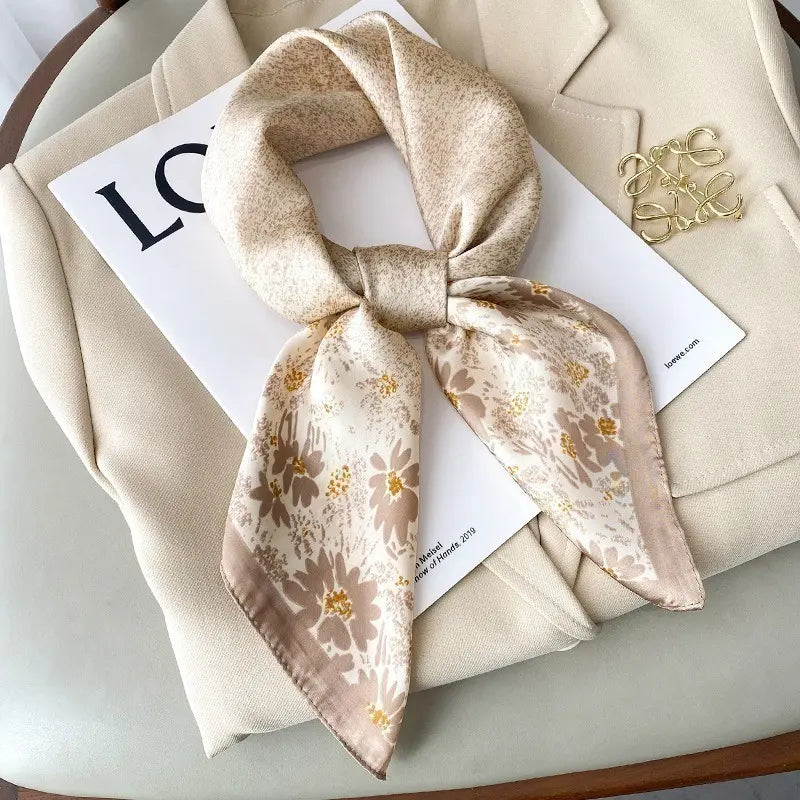 Cherry blossom viewing silk apricot sunshade scarf large size women's ivory large size