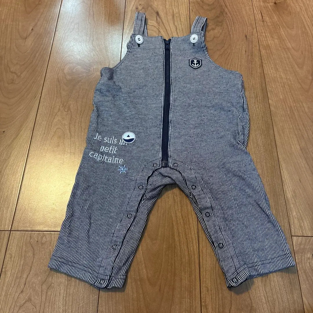 bebe striped zippered romper 80-90 | bebe ストライプ ジッパー付きロンパース　80-90