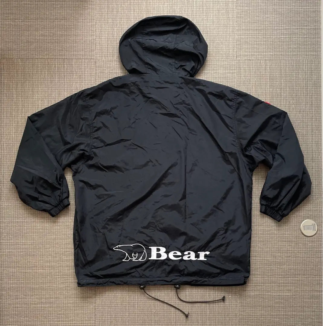 ◆[Raro] Sudadera con capucha reversible de nailon Bear USA de los años 90