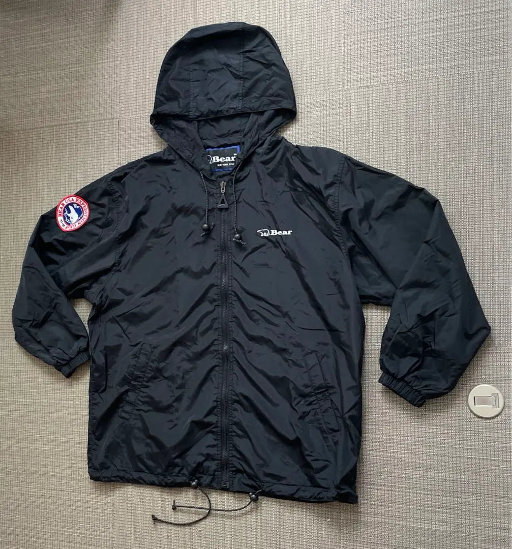 ◆[Rare] 90s Bear USA Reversible Nylon Jacket Hoodie