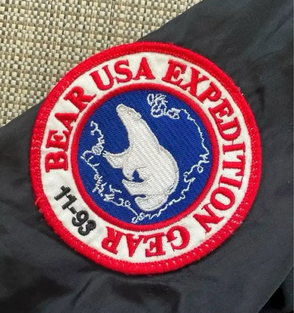 ◆[Rare] 90s Bear USA Reversible Nylon Jacket Hoodie