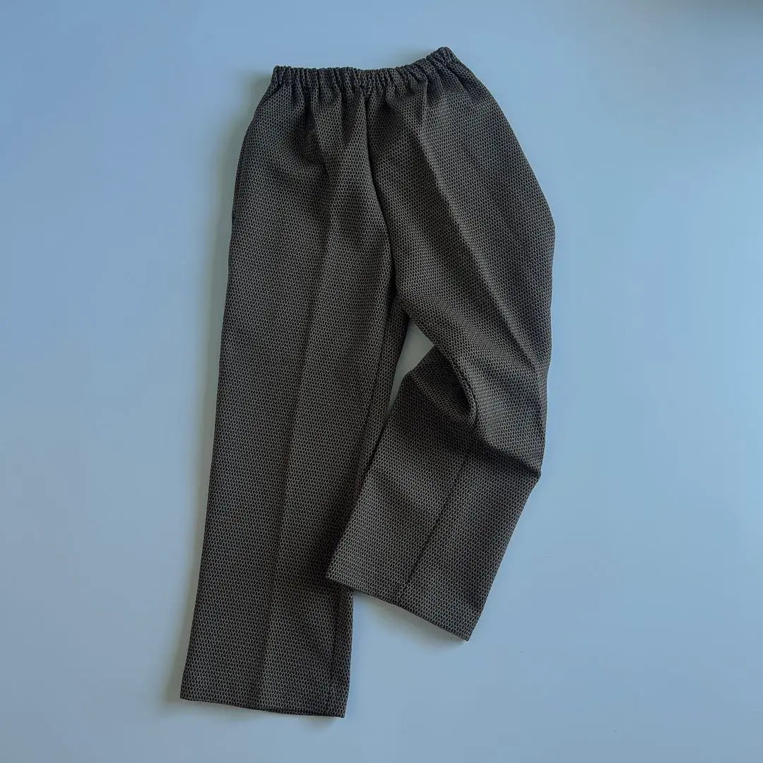 Poly pants, brown, all-over pattern, vintage clothing, one-of-a-kind