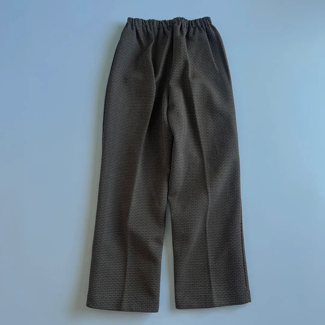 Poly pants, brown, all-over pattern, vintage clothing, one-of-a-kind