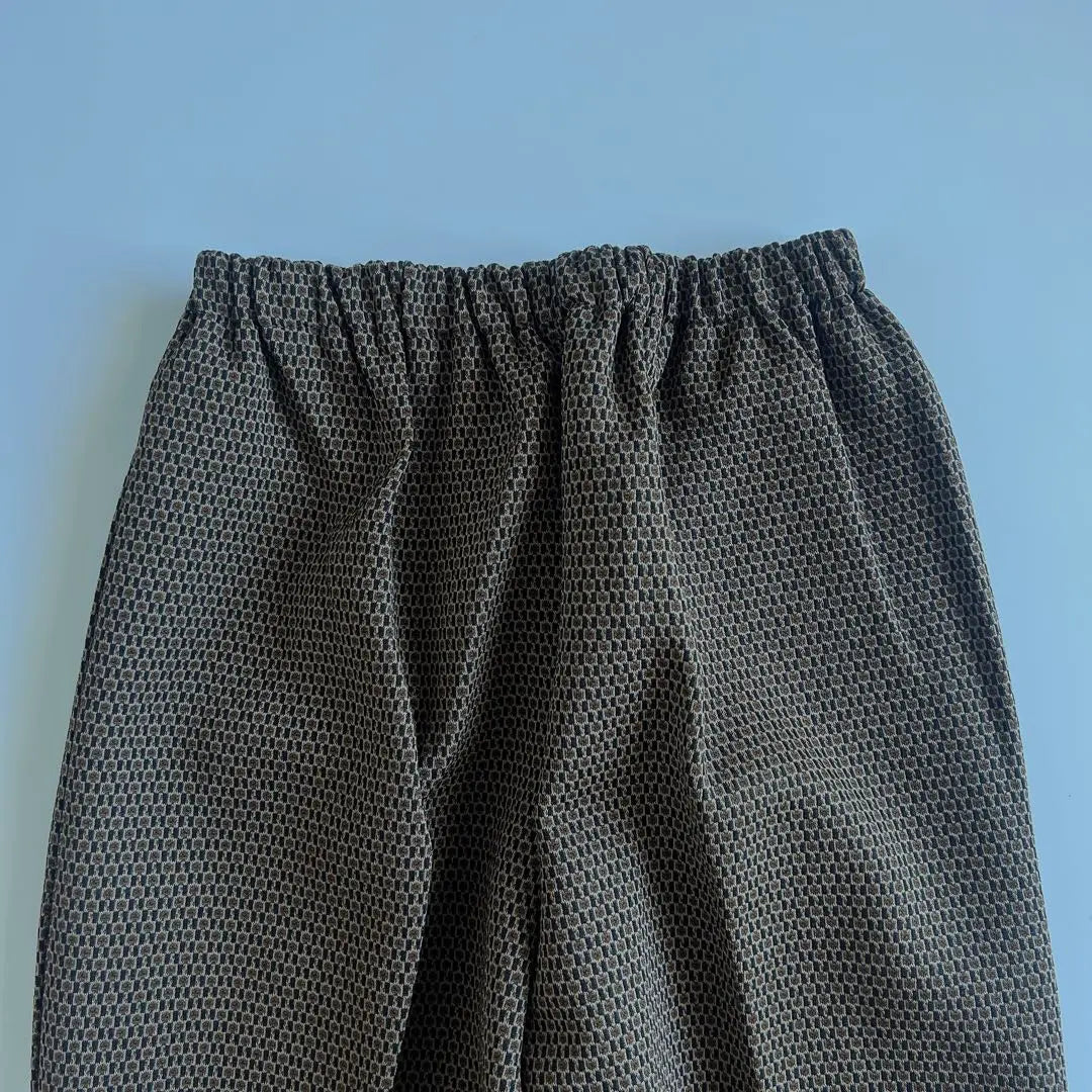 Poly pants, brown, all-over pattern, vintage clothing, one-of-a-kind