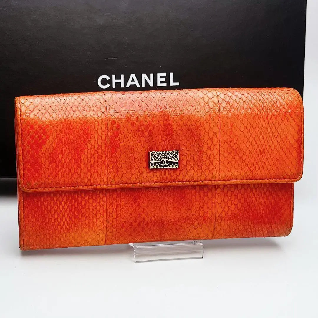 Only today! Brand new, unused Chanel Good Luck Wallet Python Gold Official Warranty 2286