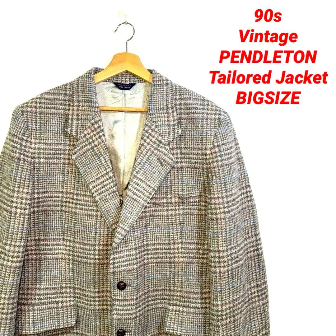 90s Vintage Pendron check tailored jacket