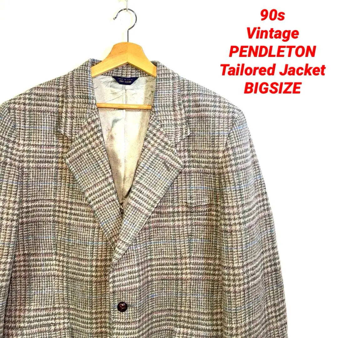 90s Vintage Pendron check tailored jacket