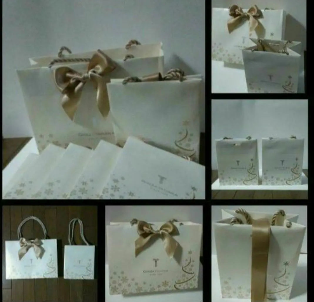 Bolsa de papel de metal precioso Tanaka GINZA TANAKA Bolsa de regalo de oro blanco