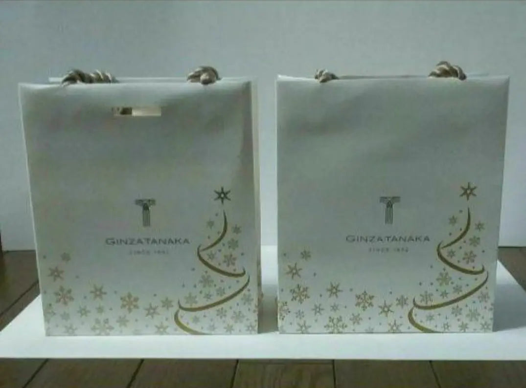 GINZA TANAKA Tanaka Precious Metal Paper Bag White Gold Gift Bag