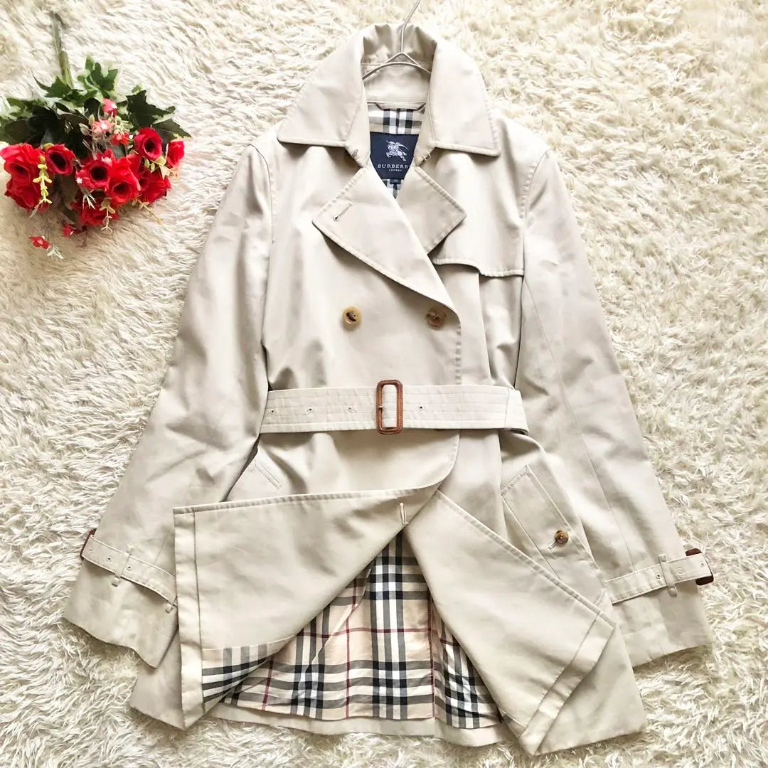 BURBERRY LONDON♪ Trench coat Nova check with belt M