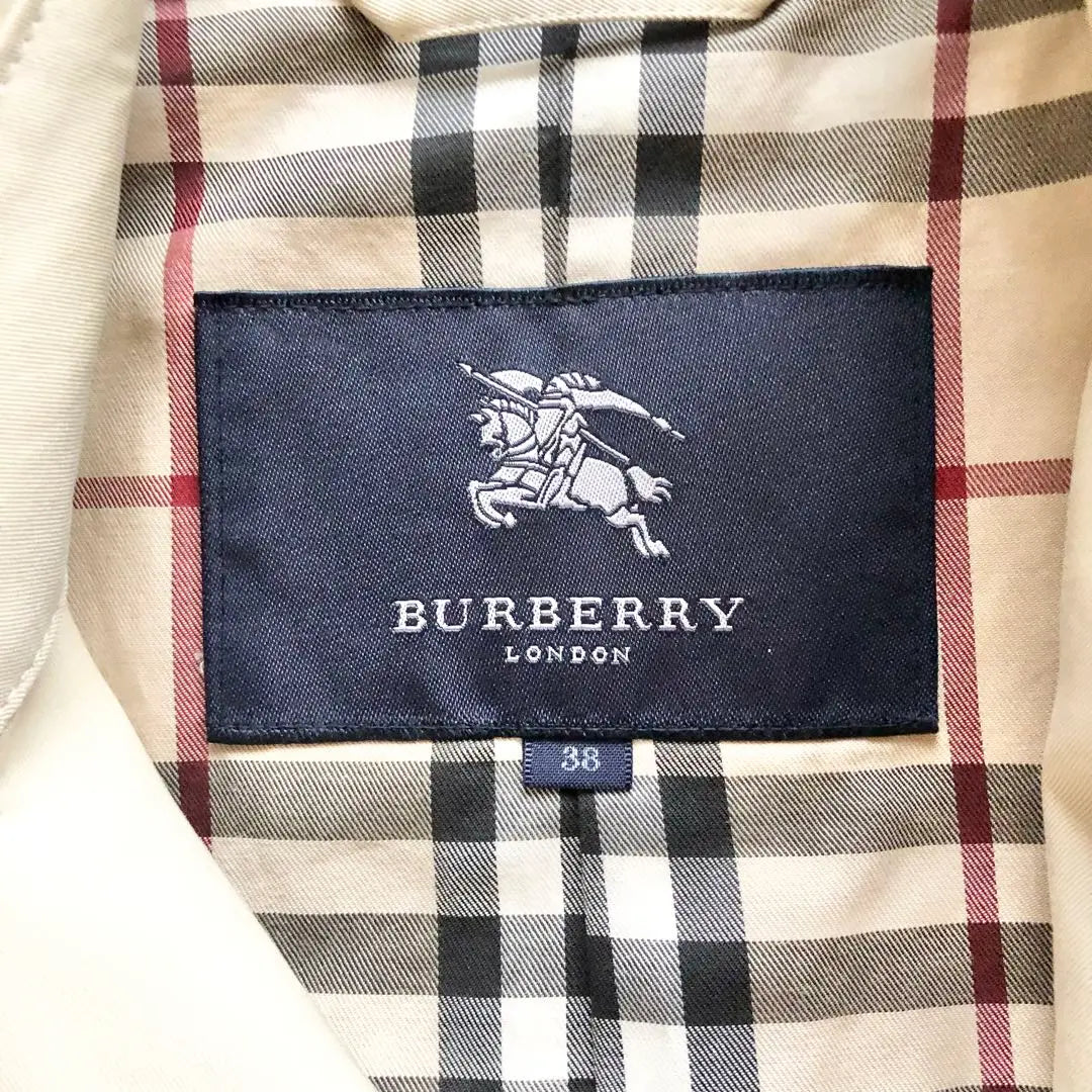 BURBERRY LONDON♪ Gabardina Nova check con cinturón M