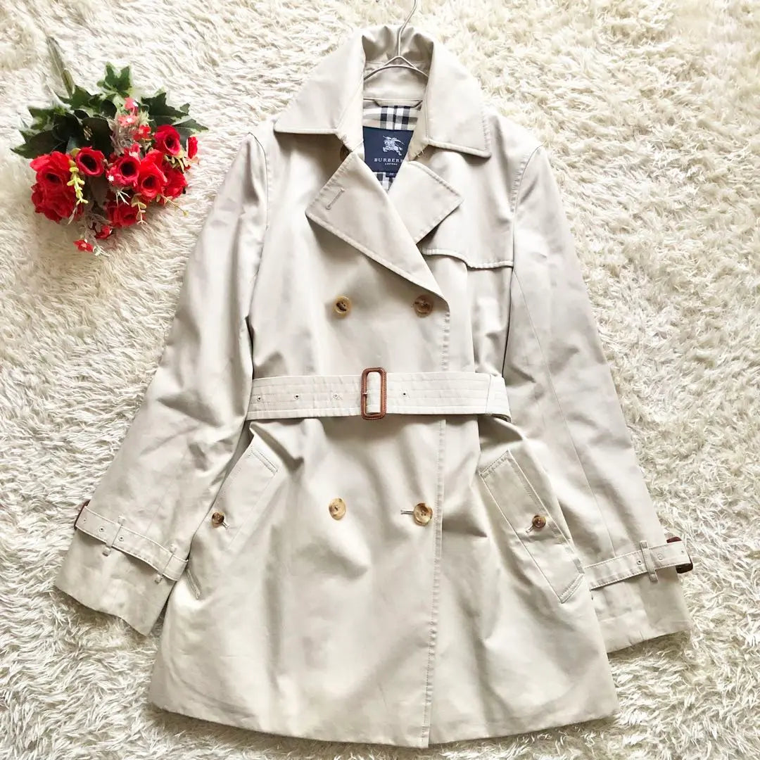 BURBERRY LONDON♪ Trench coat Nova check with belt M