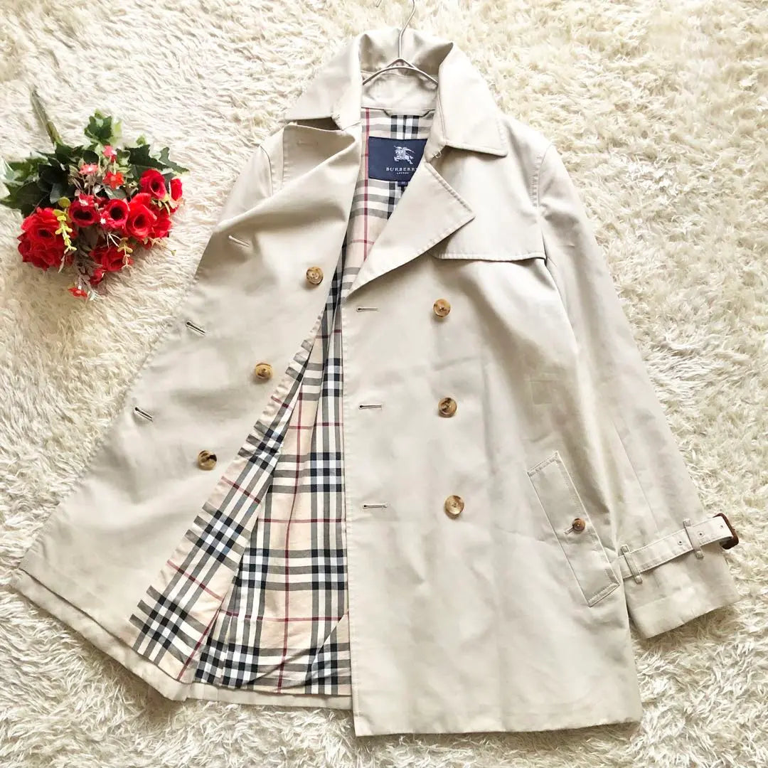 BURBERRY LONDON♪ Trench coat Nova check with belt M