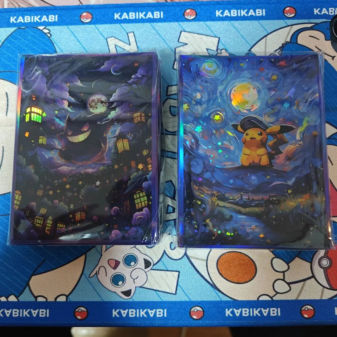 Funda protectora para el mazo de cartas del juego Pokémon con diseño de Gengar y Pikachu