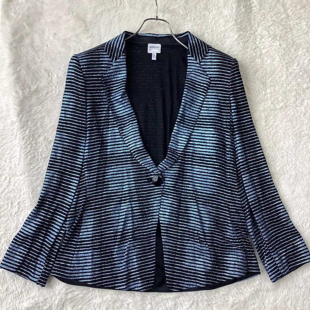 Armani Collezoni Tailored Jacket Zebra Glitter All-over Pattern