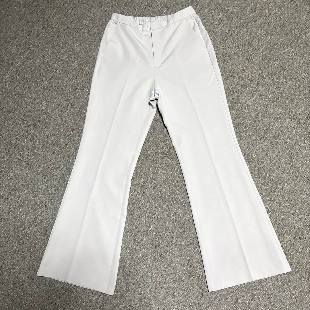 GU stretch flare pants, size L, pockets