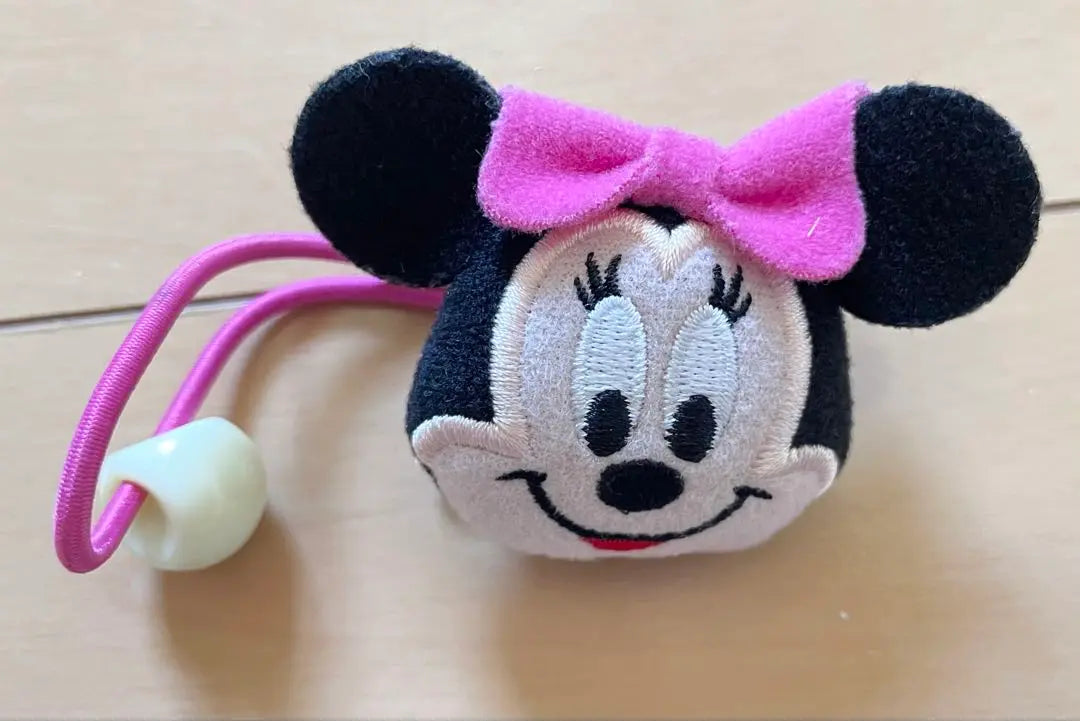 [Minnie] Rare Hair Tie, Face Die Cut, Mascot, Ribbon, Pink