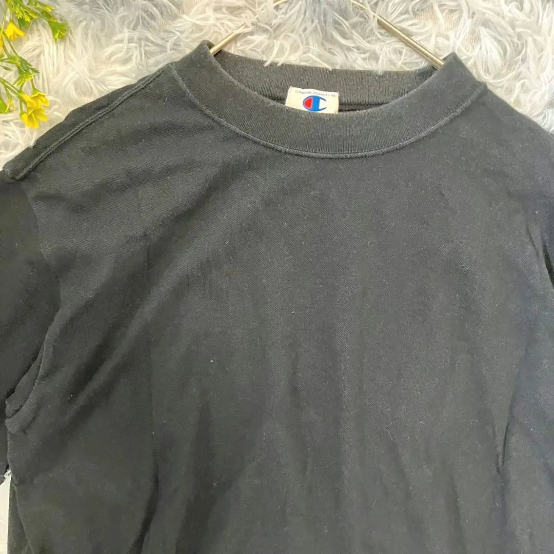 [CHAMPION] Camiseta con estampado de logotipo grande en la espalda, talla negra